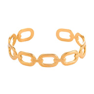 Bracelet jonc ouvert à maille marine, en acier inoxydable, pour femme, modèle Olicia - La Boutique du Bracelet