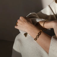 Bracelet jonc ouvert à maille marine, en acier inoxydable, pour femme, modèle Olicia - La Boutique du Bracelet