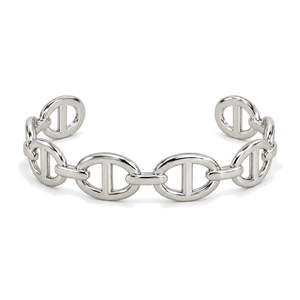 Packshot studio bracelet Lunaris Argent, vue frontale basse, fond blanc pur — détails verrouillés 10 octobre 2026