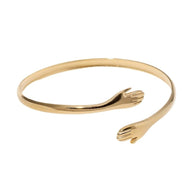 Bracelet jonc ouvert, double mains, en acier inoxydable, pour femme, modèle Zerina - La Boutique du Bracelet