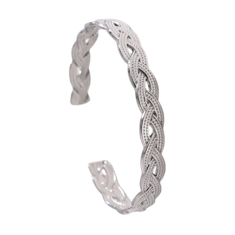 Bracelet jonc ouvert, nœud celtique, en acier inoxydable, pour femme, modèle Calya - La Boutique du Bracelet