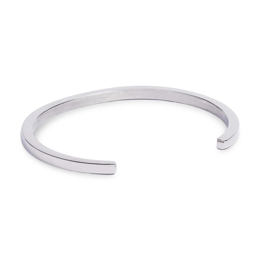 Bracelet jonc fin en acier inoxydable argenté modèle Vicky, design minimaliste et épuré.