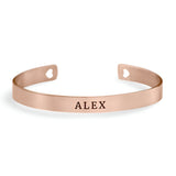 Bracelet jonc personnalisée, en argent sterling, motifs coeur, pour femme, modèle Miriam - La Boutique du Bracelet
