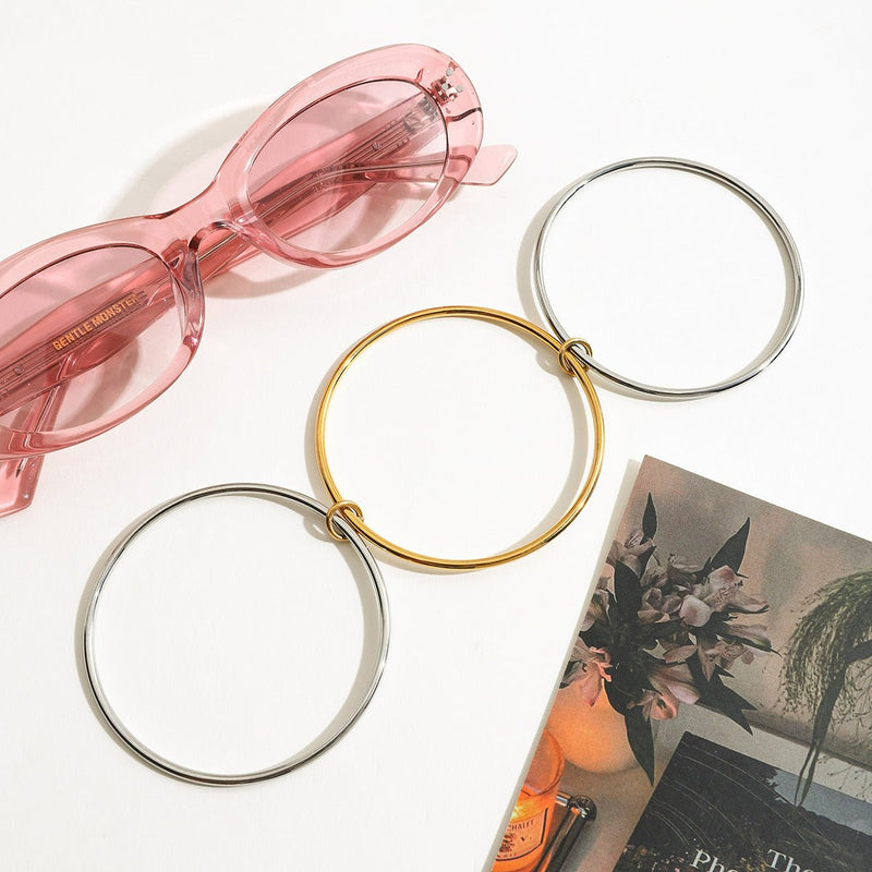 Bracelet jonc, triple cercle, en titane, pour femme, modèle Mérana - La Boutique du Bracelet