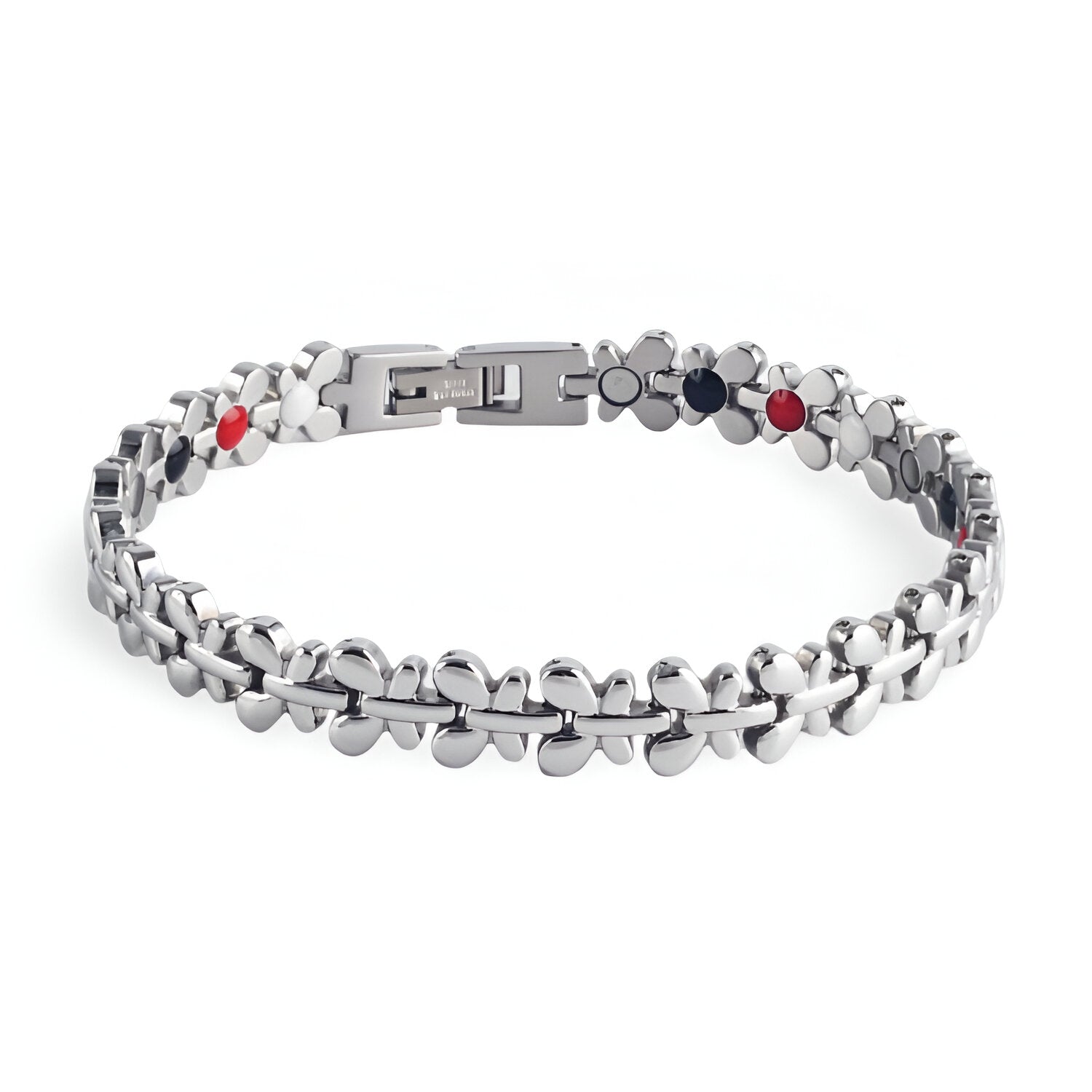 Bracelet magnétique à ions négatifs, en acier inoxydable, pour femme, modèle Idunn - La Boutique du Bracelet