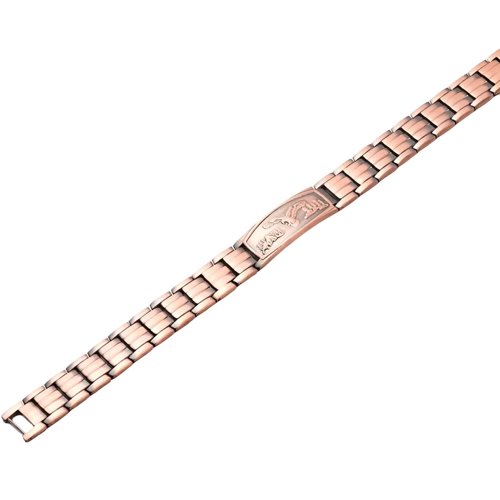 Bracelet magnétique en cuivre bronze pour homme avec motif aigle sculpté élégant.