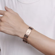 Bracelet magnétique en cuivre bronze à motif aigle, style masculin, ajustable.