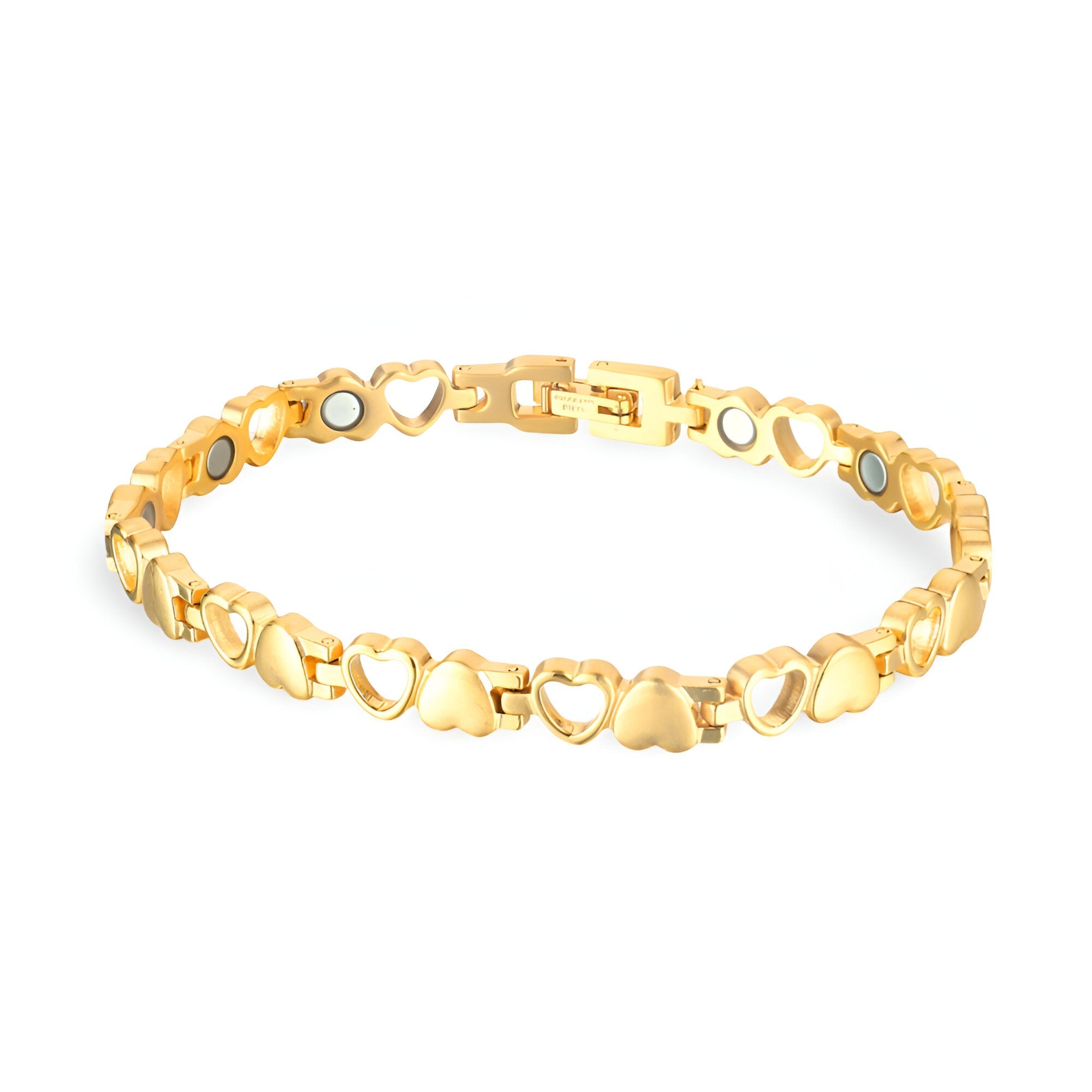 Bracelet magnétique cœur, en titane, pour femme, modèle Hertha - La Boutique du Bracelet