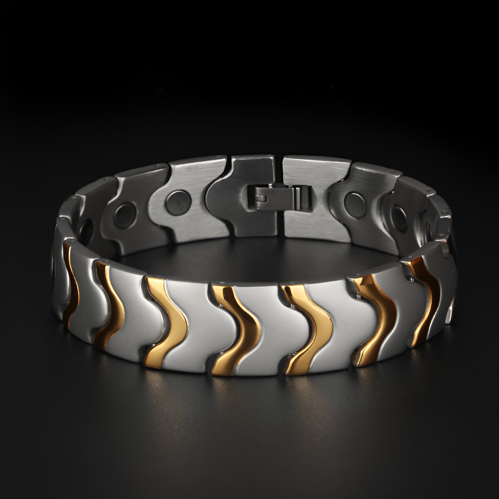 Bracelet magnétique, en acier inoxydable, pour homme, modèle Haldor - La Boutique du Bracelet