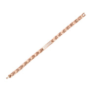 Bracelet fin en acier titane or rosé avec maillons et fermoir discret pour femme.