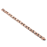 Bracelet magnétique en cuivre bronze tressé pour femme modèle Embla élégant et raffiné.