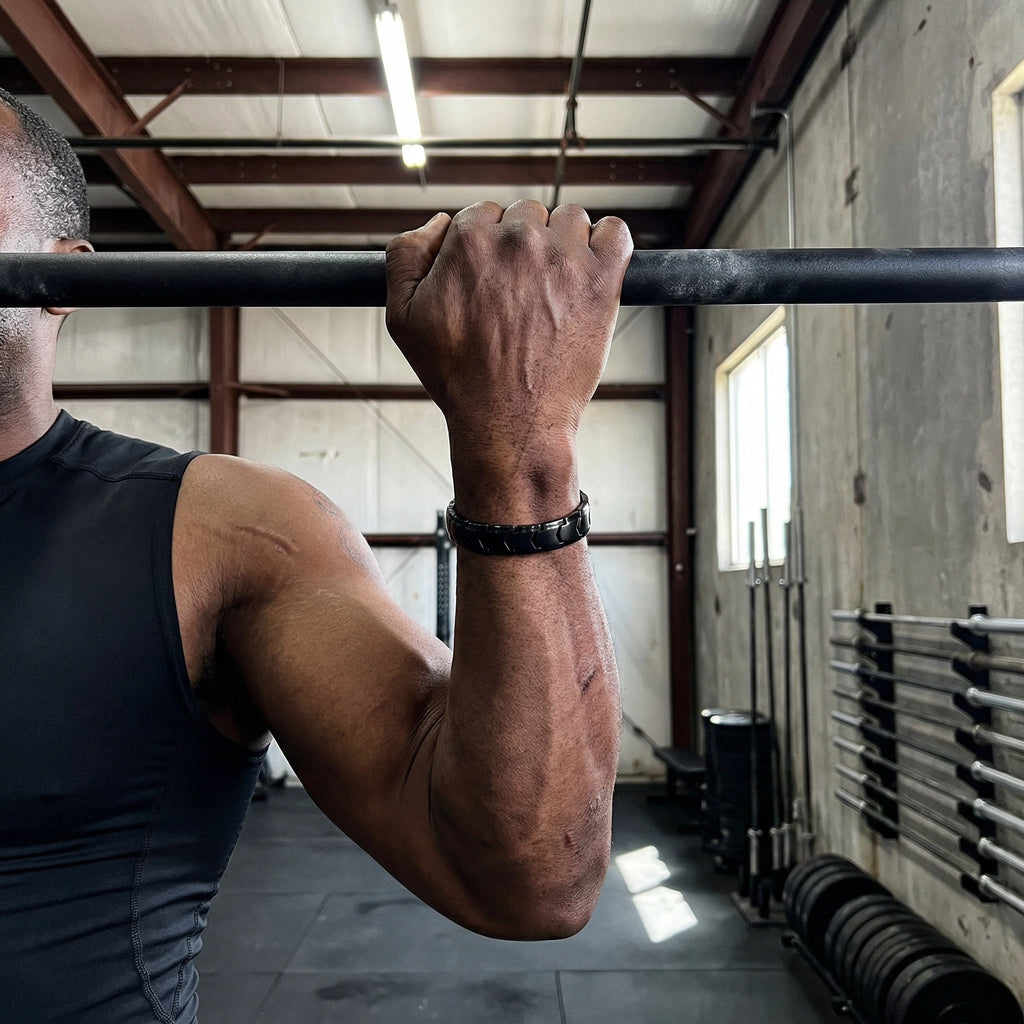 Bracelet magnétique, en titane, aimants puissant améliorant son bien-être, modèle Hakon