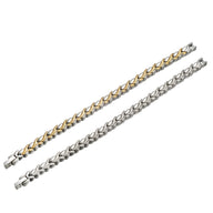 Bracelets magnétiques Elisiv en titane, designs élégants argent et argent avec doré, maillons fins.
