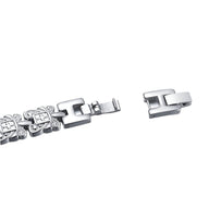 Bracelet magnétique homme en titane gris avec fermoir robuste et design moderne.