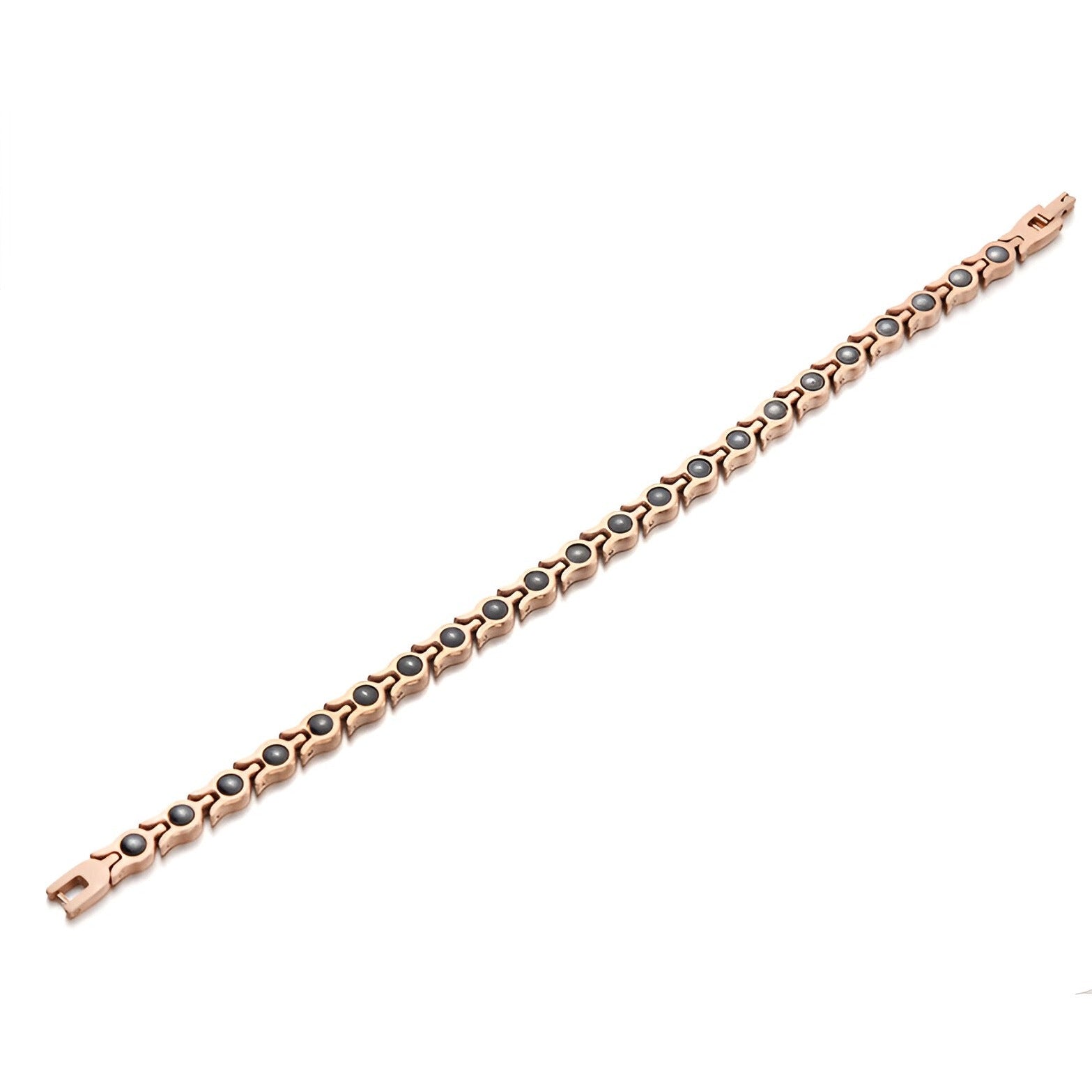 Bracelet magnétique incrusté de zirconium, en titane, pour femme, modèle Skadi - La Boutique du Bracelet