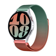 Bracelet magnétique en maille milanaise acier inoxydable dégradé vert et cuivre pour Huawei Watch.