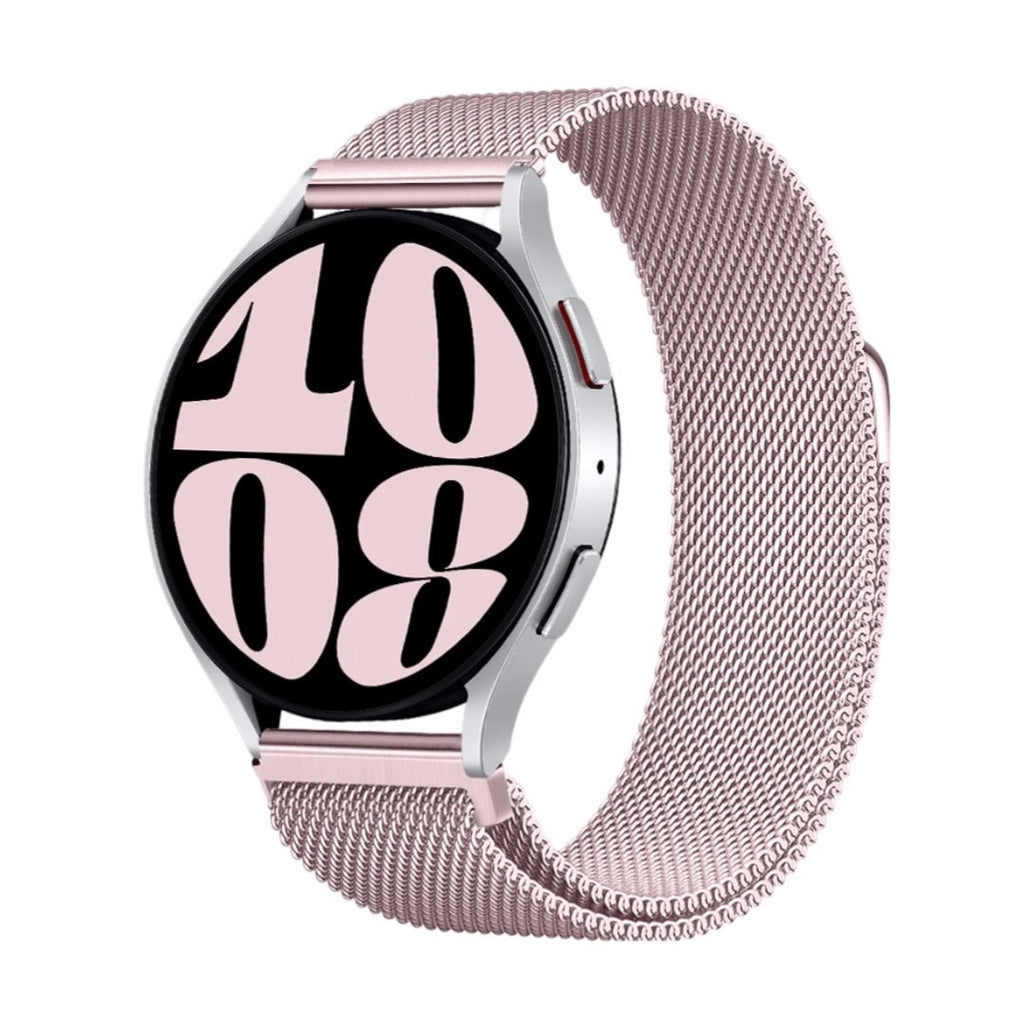 Bracelet magnétique maille milanaise rose en acier inoxydable pour Huawei Watch.