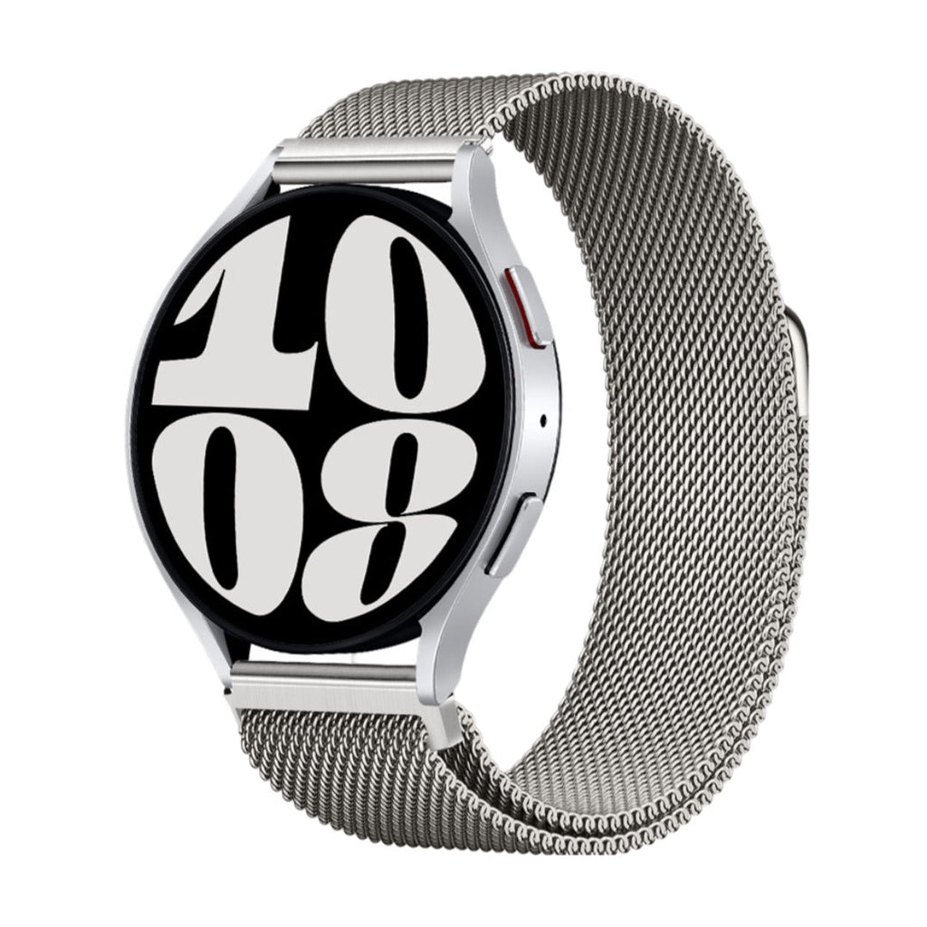 Bracelet magnétique milanais en acier inoxydable argenté pour montre Huawei, taille 44-46 mm.