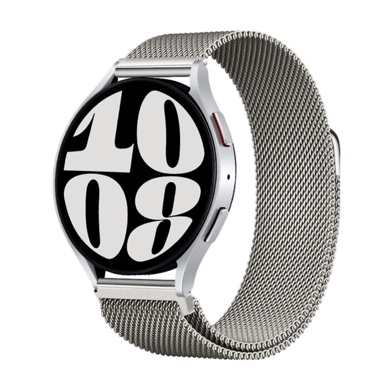 Bracelet magnétique milanais en acier inoxydable argenté pour montre Huawei, taille 44-46 mm.
