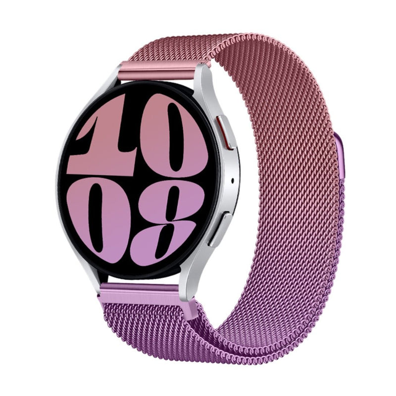 Bracelet magnétique milanais en acier inoxydable violet pour Huawei Watch avec boucle ajustable.