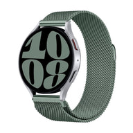 Bracelet magnétique maille milanaise vert olive pour montre Huawei en acier inoxydable.