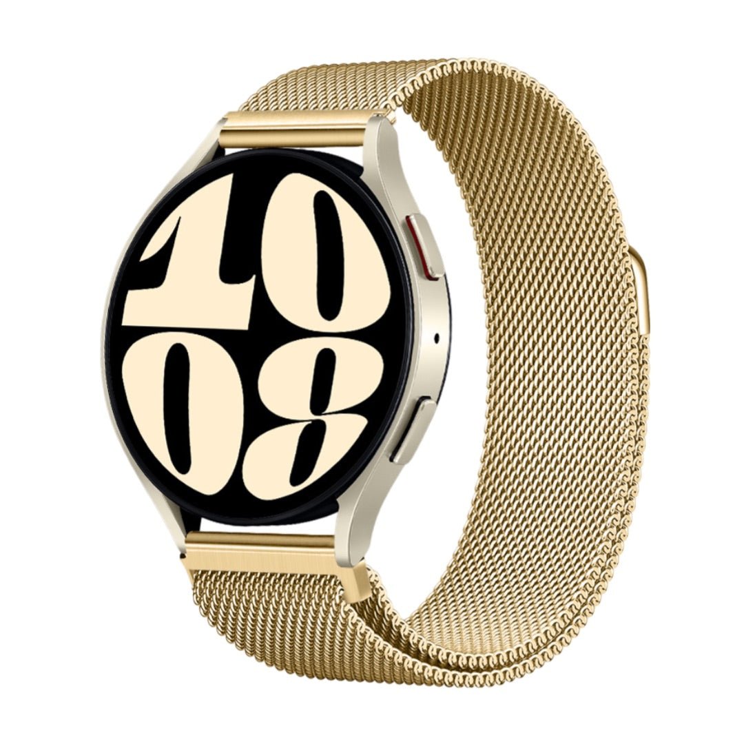 Bracelet magnétique maille milanaise en acier inoxydable doré pour Huawei Watch.