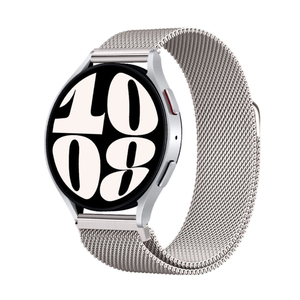 Bracelet magnétique milanais en acier inoxydable argenté pour montre Huawei, fermoir aimanté fin.