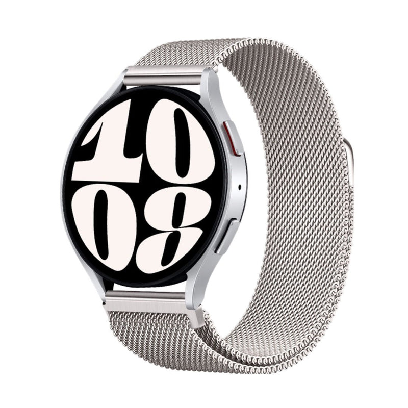 Bracelet magnétique milanais en acier inoxydable argenté pour montre Huawei, fermoir aimanté fin.