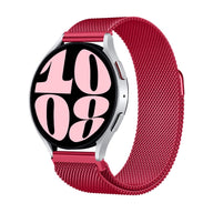 Bracelet magnétique rouge en maille milanaise acier inoxydable pour montre Huawei.