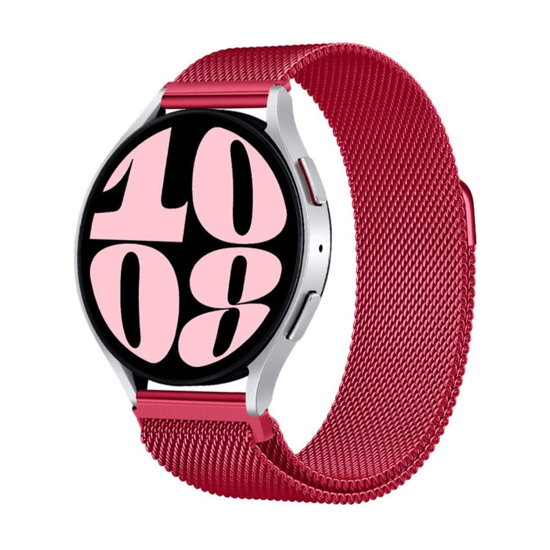 Bracelet magnétique rouge en maille milanaise acier inoxydable pour montre Huawei.