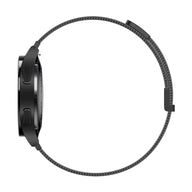 Bracelet milanais magnétique noir en acier inoxydable pour montre Huawei, design fin et ajustable.