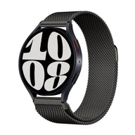 Bracelet magnétique acier inoxydable maille milanaise noire compatible Huawei Watch modèle Kisso.