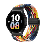 Bracelet magnétique tressé multicolore pour Huawei Watch avec fermoir noir élégant.