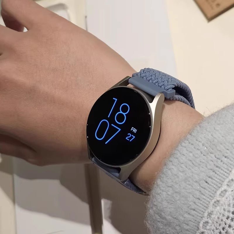 Bracelet magnétique en nylon tressé bleu clair pour Huawei Watch, taille 38-40 mm.