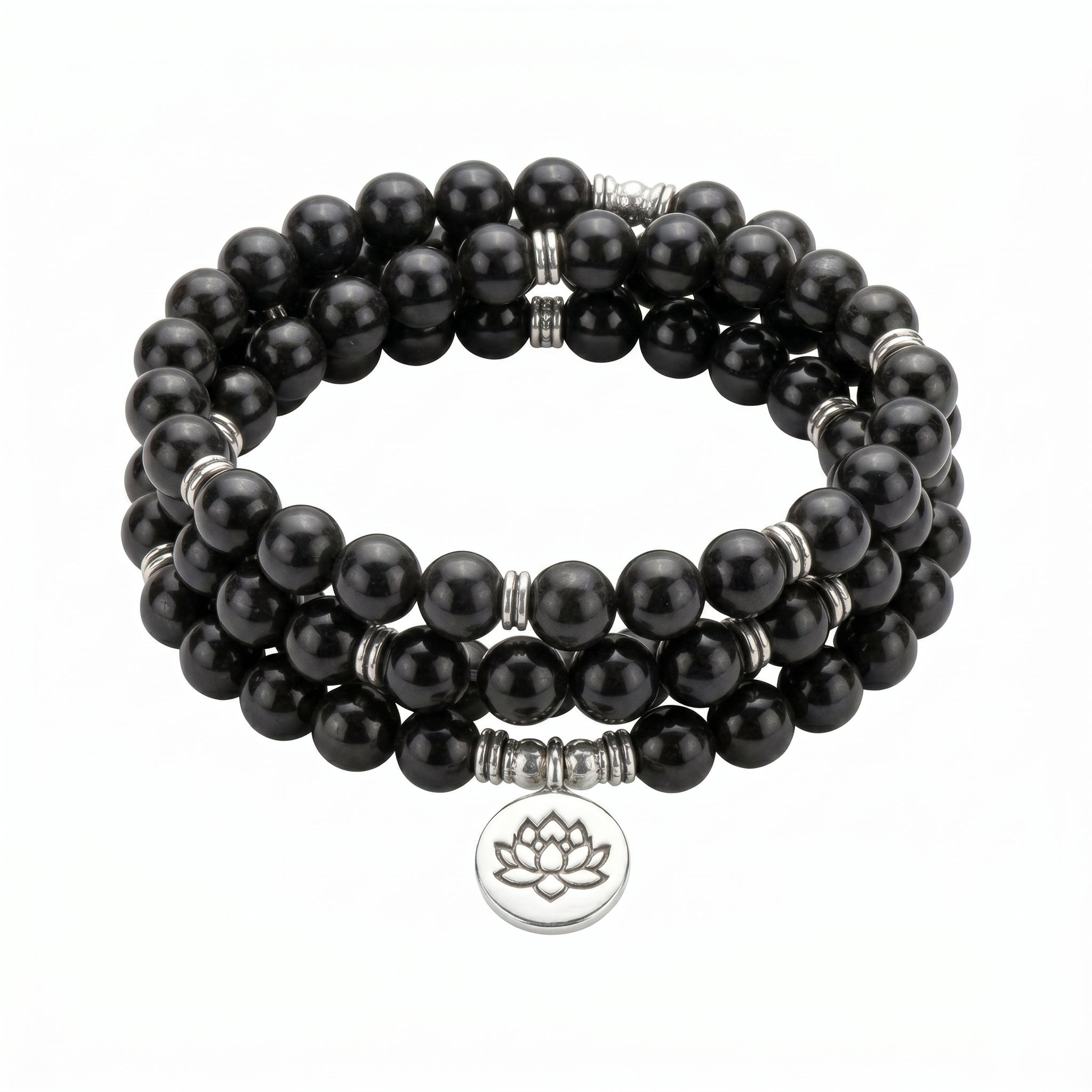Genuine Labradorite Tibetan Mala Bracelet, Natural Meditation Beads, Spiritual Jewelry for Balance, Protective Talisman with Blue Sheen, Dawa Model