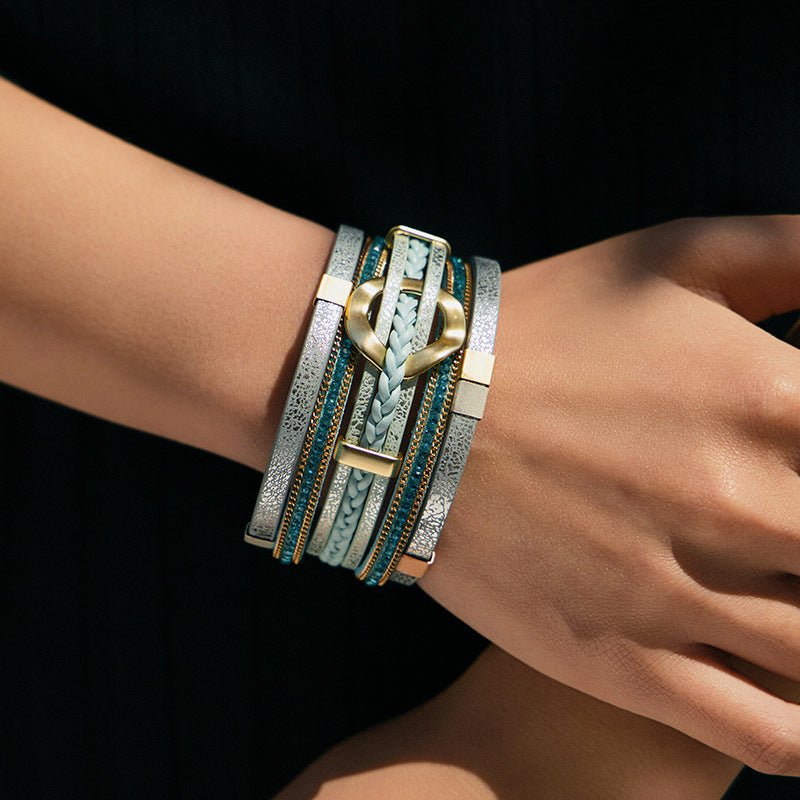 Bracelet manchette, anneau central raffiné, pour femme, modèle Léra - La Boutique du Bracelet