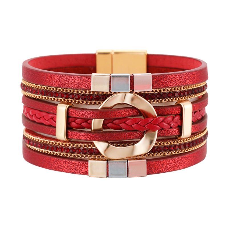 Bracelet manchette, anneau central raffiné, pour femme, modèle Léra - La Boutique du Bracelet