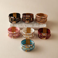 Bracelet manchette, anneau central raffiné, pour femme, modèle Léra - La Boutique du Bracelet