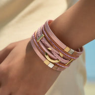 Bracelet manchette, anneau central raffiné, pour femme, modèle Léra - La Boutique du Bracelet