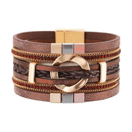 Bracelet manchette, anneau central raffiné, pour femme, modèle Léra - La Boutique du Bracelet