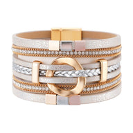 Bracelet manchette, anneau central raffiné, pour femme, modèle Léra - La Boutique du Bracelet