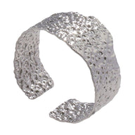 Bracelet manchette doré, chic effet texturé, en acier inoxydable, modèle Myris - La Boutique du Bracelet