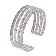 Bracelet manchette doré, effet martelé texturé, en acier inoxydable, modèle Oris - La Boutique du Bracelet