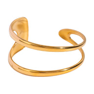 Bracelet manchette doré, géométrique moderne, en titane, modèle Elaris - La Boutique du Bracelet