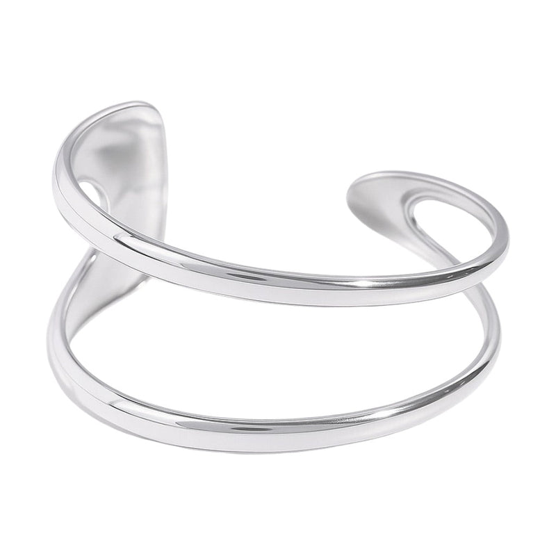 Bracelet manchette doré, géométrique moderne, en titane, modèle Elaris - La Boutique du Bracelet