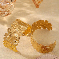 Bracelet manchette, en acier inoxydable, fleurs éclatantes, idéal été, modèle Hortense - La Boutique du Bracelet