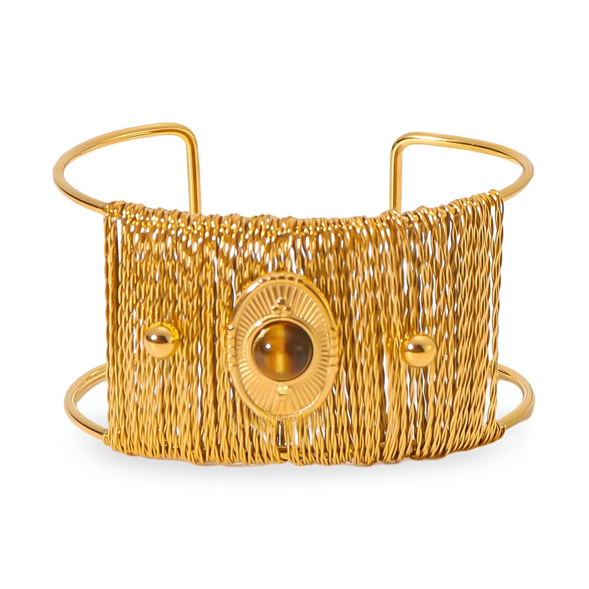 Bracelet manchette, ornée d'une pierre, pour femme, modèle Wéna - La Boutique du Bracelet