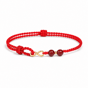 Bracelet Aliane Rouge – packshot studio frontal sur fond blanc