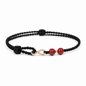 Bracelet Aliane Noir – packshot studio frontal sur fond blanc
