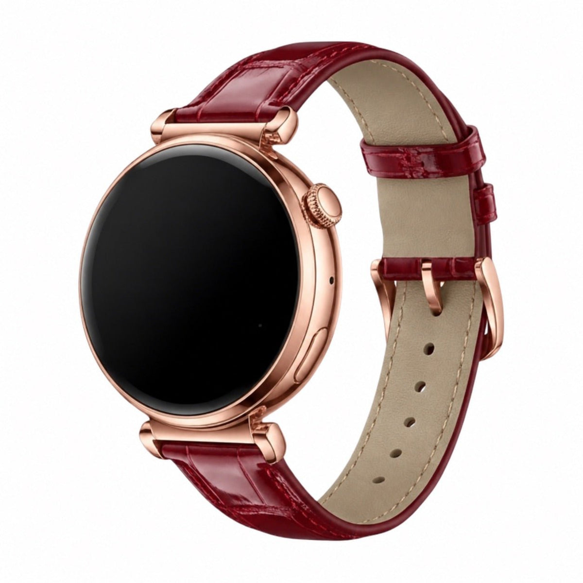Smartwatch-Armband in lackierter Bambus-Optik, goldene Dornschließe, Modell Cruize